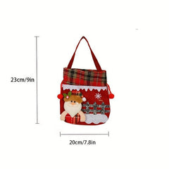 Christmas Gift Bag Drawstring Santa Light Tote Bag for Children