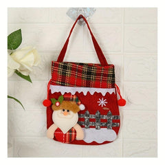Christmas Gift Bag Drawstring Santa Light Tote Bag for Children