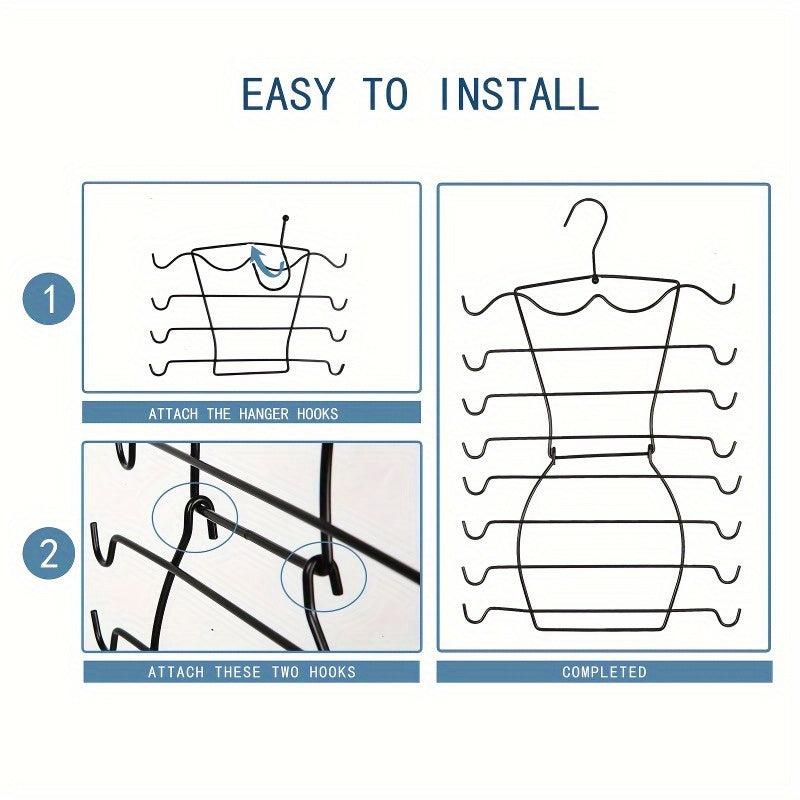 Space Saving 8 Tier Metal Bra Hanger Organizer