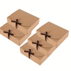 5pcs Large Cowhide Gift Boxes for Jewelry Holidays Parties Birthdays Graduations
