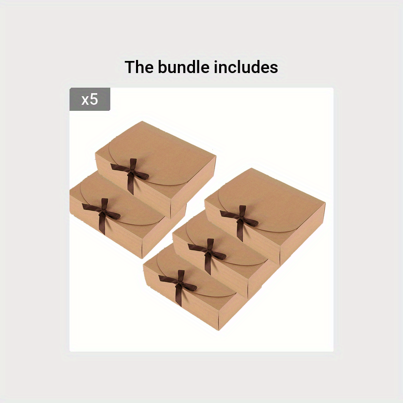5pcs Large Cowhide Gift Boxes for Jewelry Holidays Parties Birthdays Graduations