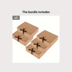 5pcs Large Cowhide Gift Boxes for Jewelry Holidays Parties Birthdays Graduations