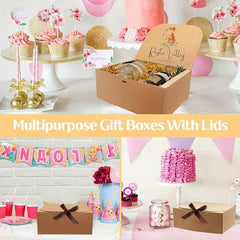5pcs Large Cowhide Gift Boxes for Jewelry Holidays Parties Birthdays Graduations