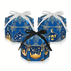 12pcs Party Moon Golden Lantern Candy Hexagonal Box