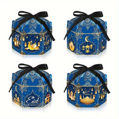 12pcs Party Moon Golden Lantern Candy Hexagonal Box