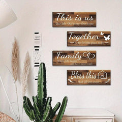 Family Wall Signs Bless This Home with Tape