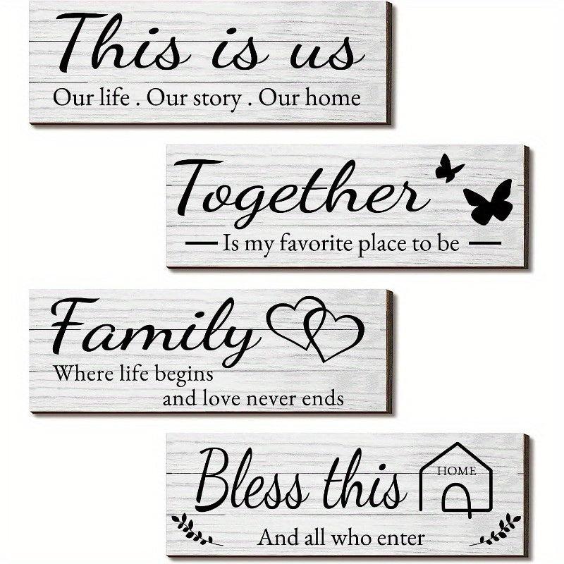 Family Wall Signs Bless This Home with Tape