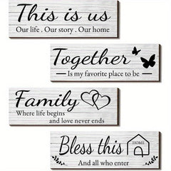 Family Wall Signs Bless This Home with Tape