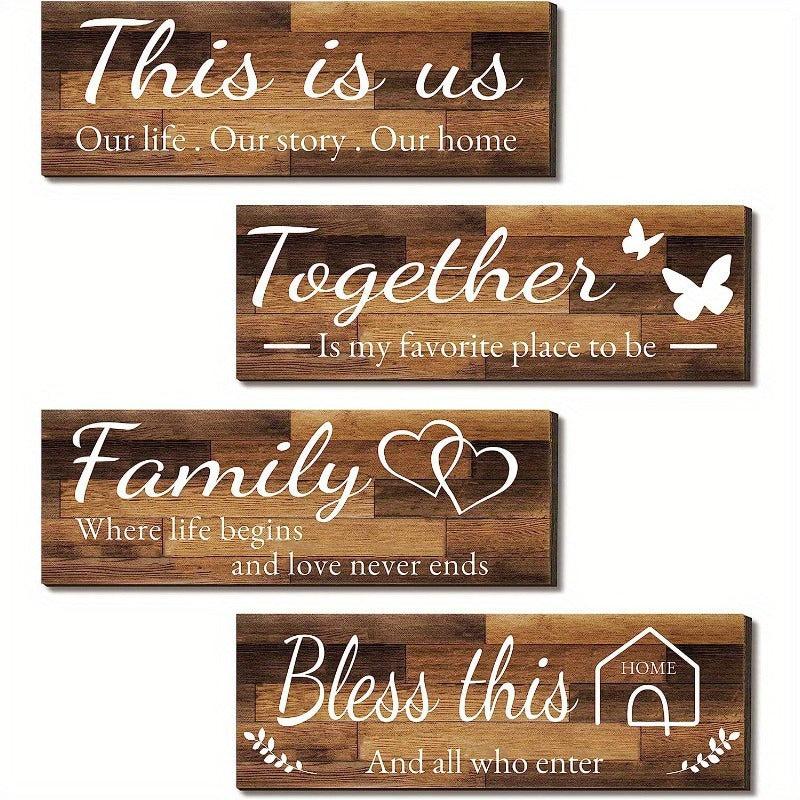 Family Wall Signs Bless This Home with Tape