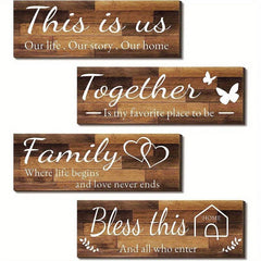 Family Wall Signs Bless This Home with Tape
