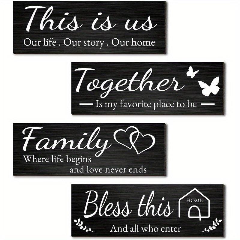 Family Wall Signs Bless This Home with Tape
