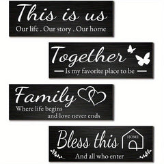 Family Wall Signs Bless This Home with Tape