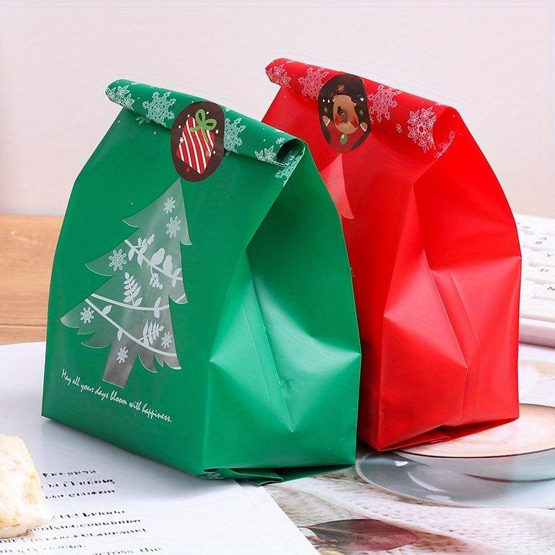 50pcs Snowflake Gift Bags Christmas Candy Packaging Merry Xmas Decorations