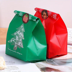 50pcs Snowflake Gift Bags Christmas Candy Packaging Merry Xmas Decorations