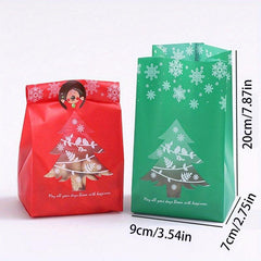 50pcs Snowflake Gift Bags Christmas Candy Packaging Merry Xmas Decorations