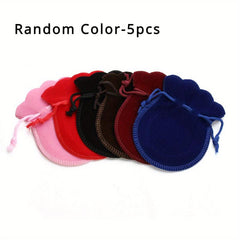5pcs Velvet Drawstring Jewelry Gift Bags for Wedding