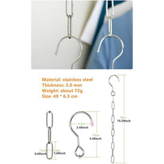 6pcs Stainless Steel Space Saving Hanger Chains