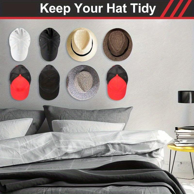 12pcs Adhesive Hat Hooks For Wall - No Drilling - Strong Hat Holder