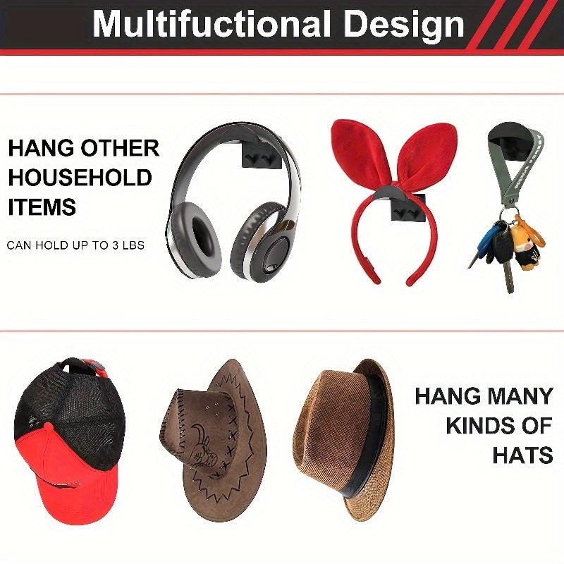 12pcs Adhesive Hat Hooks For Wall - No Drilling - Strong Hat Holder