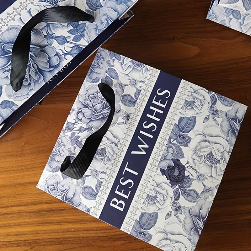 10pcs Floral Gift Bag Artistic Style Handbag for Retail Boutique