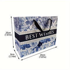 10pcs Floral Gift Bag Artistic Style Handbag for Retail Boutique