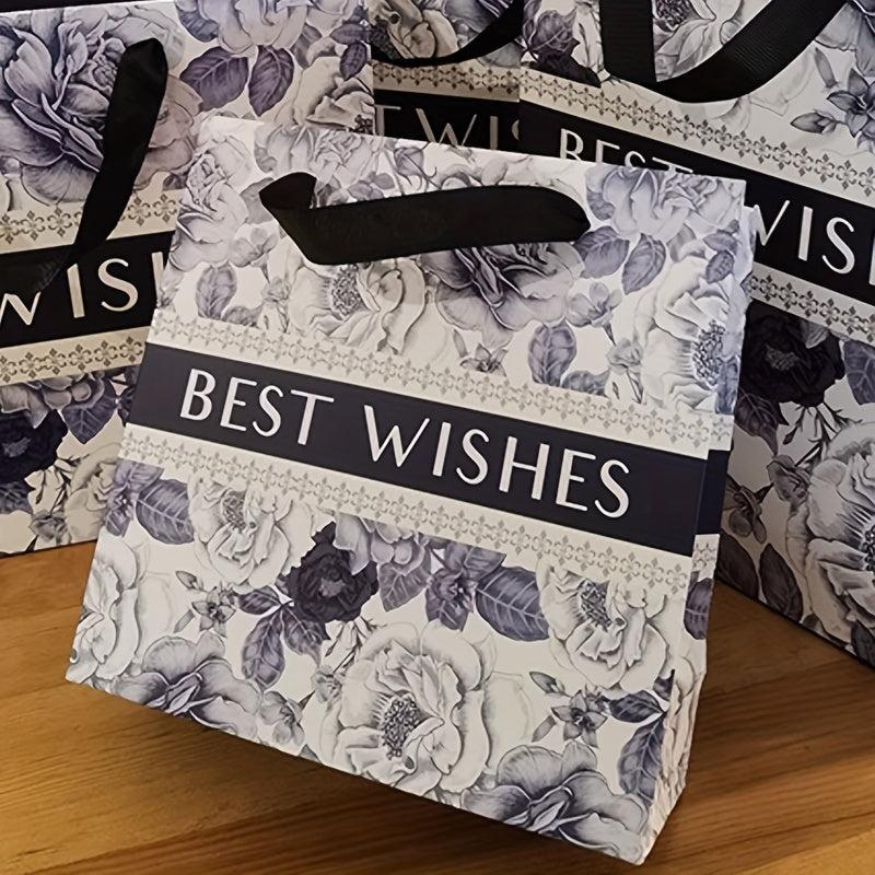 10pcs Floral Gift Bag Artistic Style Handbag for Retail Boutique