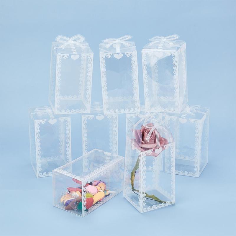 24pcs Clear Wedding Favor Boxes with Bowknot - Unique Valentine
