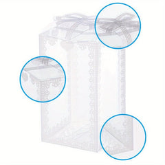 24pcs Clear Wedding Favor Boxes with Bowknot - Unique Valentine