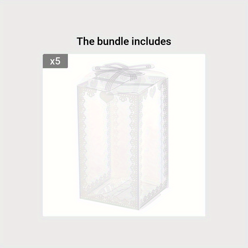 24pcs Clear Wedding Favor Boxes with Bowknot - Unique Valentine