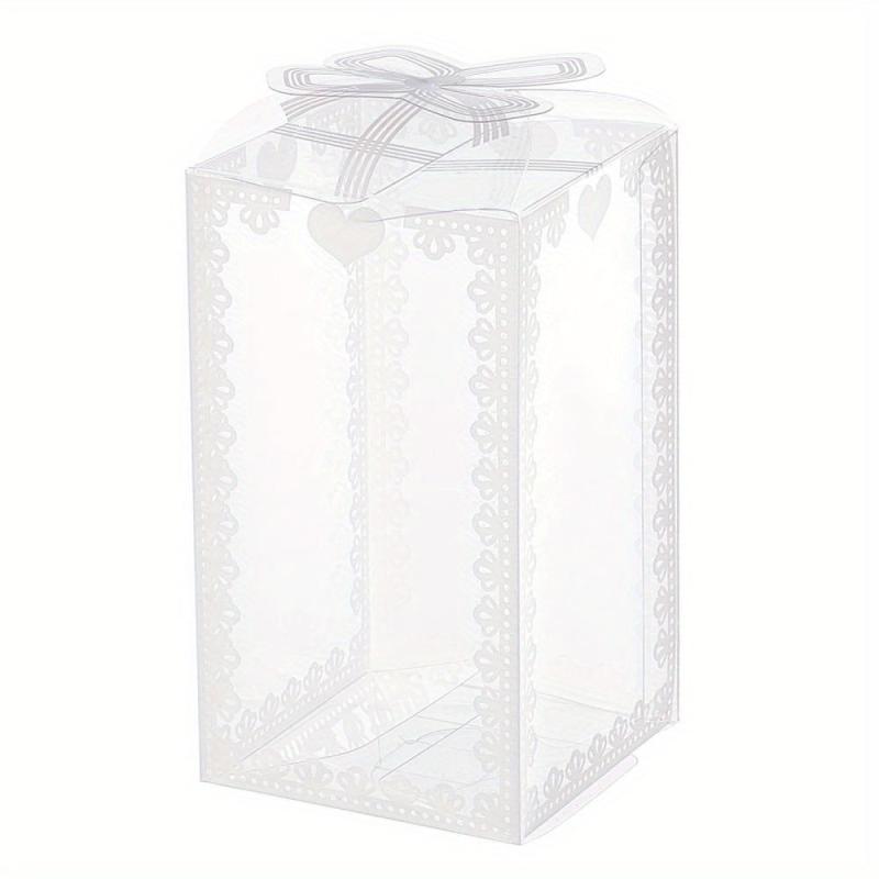24pcs Clear Wedding Favor Boxes with Bowknot - Unique Valentine