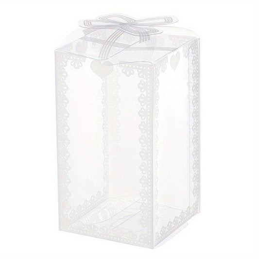 24pcs Clear Wedding Favor Boxes with Bowknot - Unique Valentine