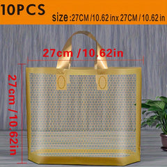 Golden Grid Shopping Bags - Tote Bags 26.97 - Holiday Gift Bags