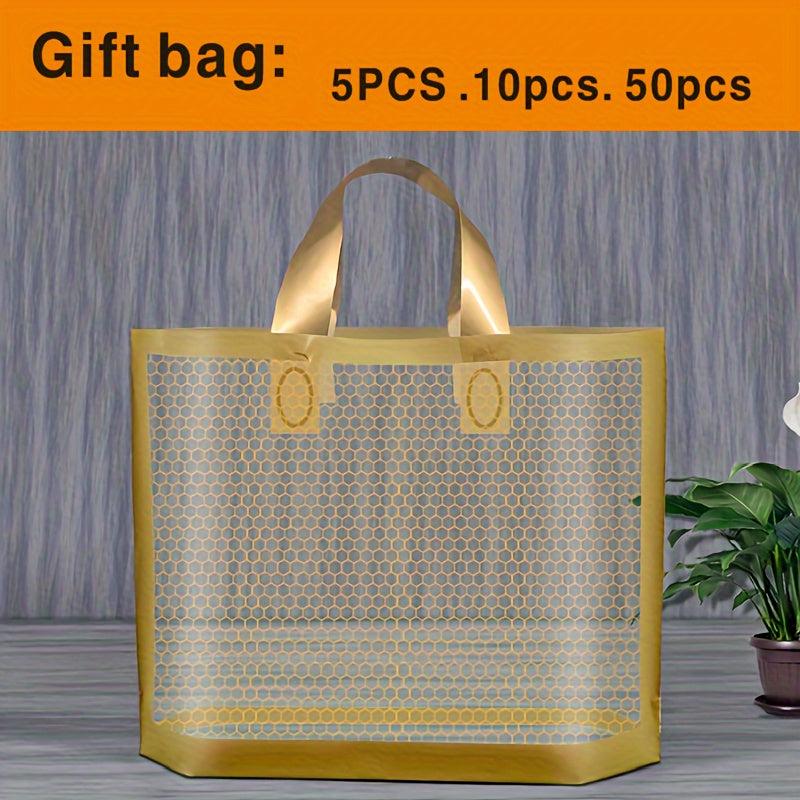 Golden Grid Shopping Bags - Tote Bags 26.97 - Holiday Gift Bags