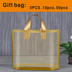 Golden Grid Shopping Bags - Tote Bags 26.97 - Holiday Gift Bags