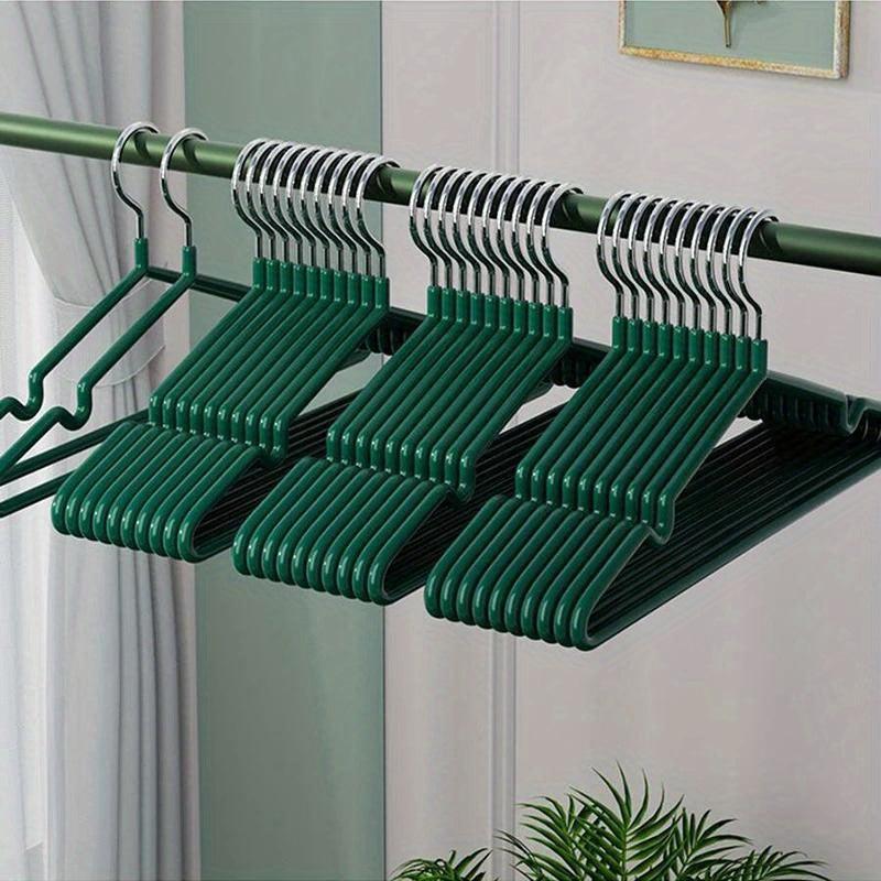 8pcs Dark Green Anti Slip Hangers for Clothes Shops