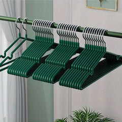 8pcs Dark Green Anti Slip Hangers for Clothes Shops