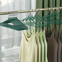 8pcs Dark Green Anti Slip Hangers for Clothes Shops