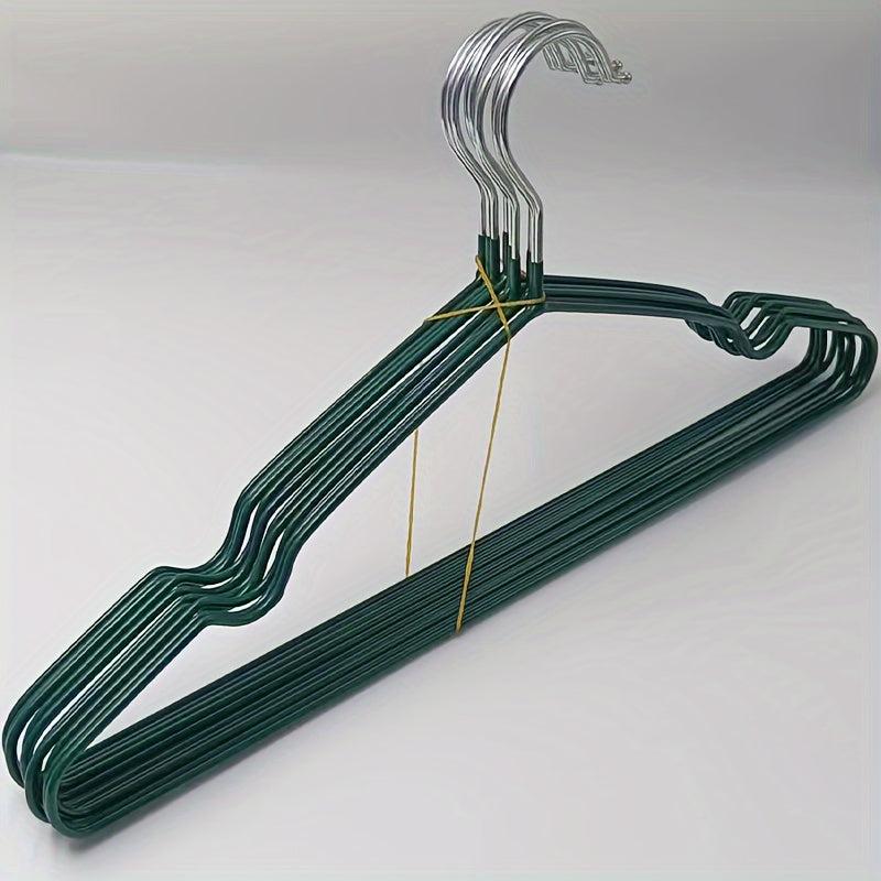 8pcs Dark Green Anti Slip Hangers for Clothes Shops