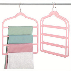 2 Packs Plush 4-Layer Pants Hangers Anti-Slip for Stores