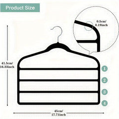 2 Packs Plush 4-Layer Pants Hangers Anti-Slip for Stores