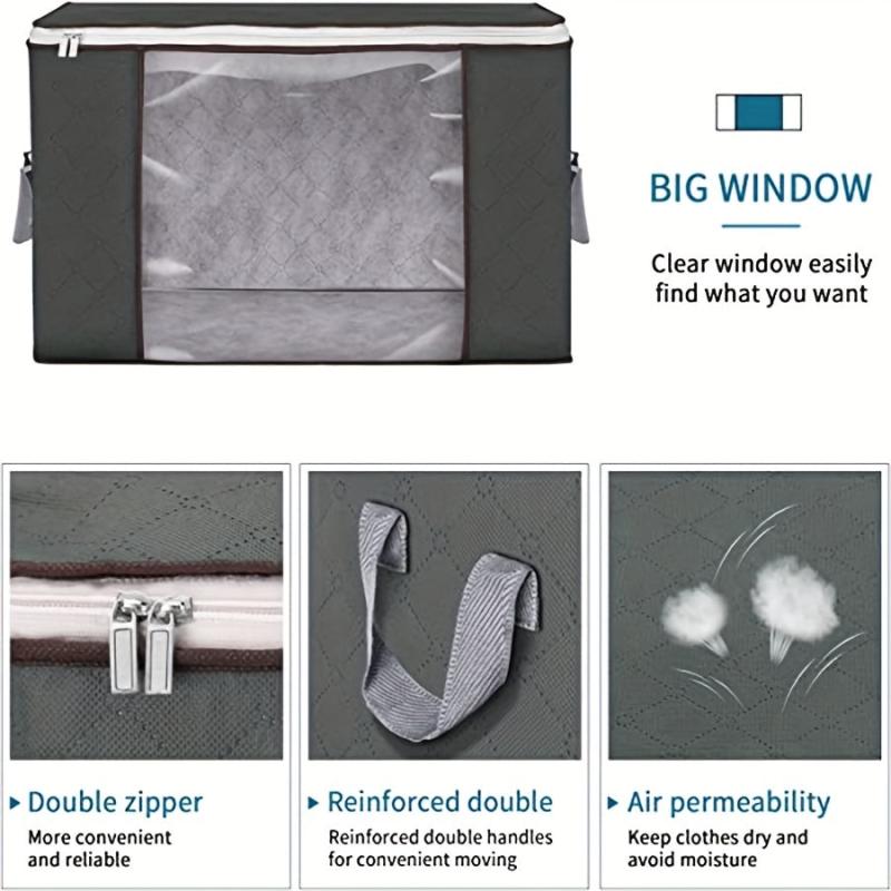 Large Capacity Clothes Storage Bags Foldable Closet Organizers