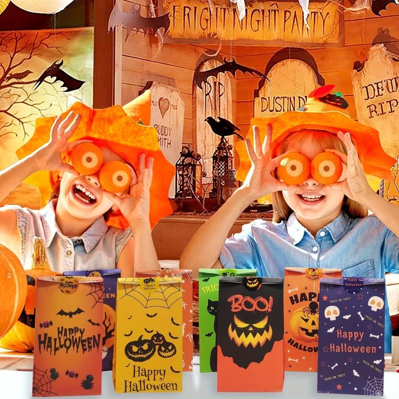 40pcs Halloween Paper Gift Bags with Stickers