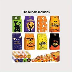40pcs Halloween Paper Gift Bags with Stickers