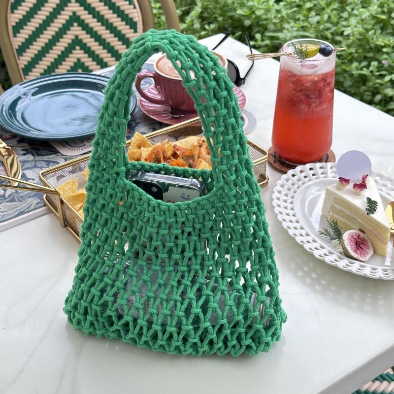 Summer Small Fresh Mini Small Bag Casual Beach Vacation Cotton Linen Rope Woven