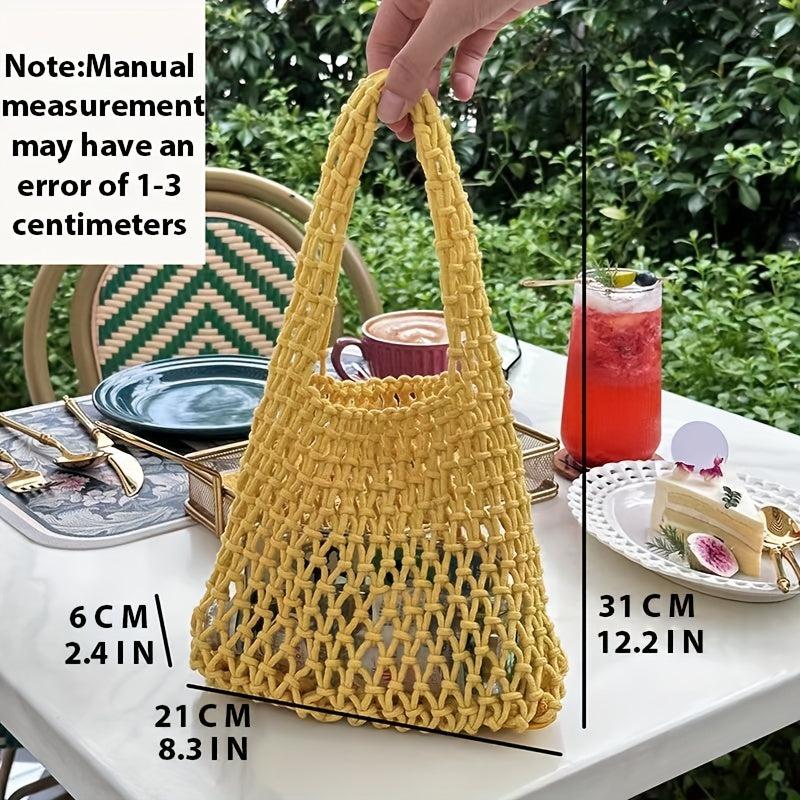 Summer Small Fresh Mini Small Bag Casual Beach Vacation Cotton Linen Rope Woven