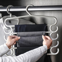 5pcs Multifunctional Hanger Pants Rack Tie Storage for Clothing Store