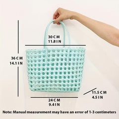 Large Waterproof Hand-woven Picnic Basket Handbag