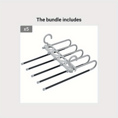 5 Layers Pants Rack Organizer Non Slip Closet Wardrobe Hanger