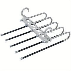 5 Layers Pants Rack Organizer Non Slip Closet Wardrobe Hanger