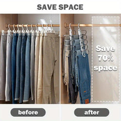 5 Layers Pants Rack Organizer Non Slip Closet Wardrobe Hanger